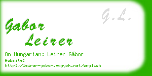gabor leirer business card